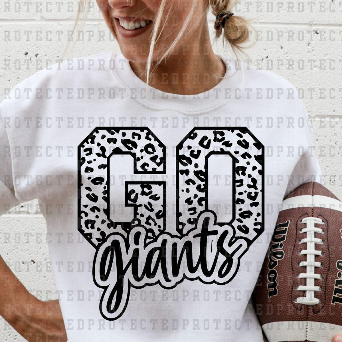 GO GIANTS FOOTBALL *SINGLE COLOR* - DTF TRANSFER