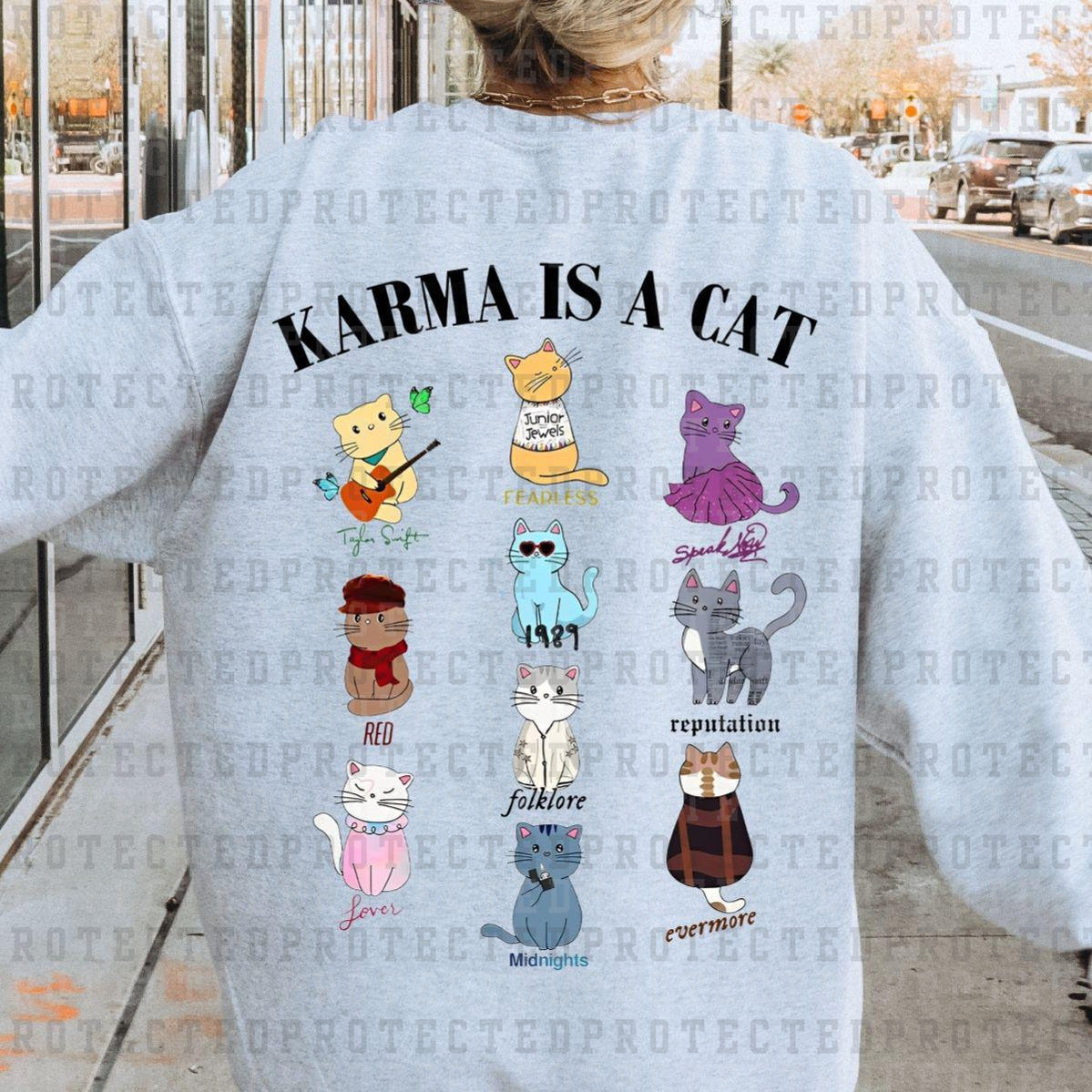 Karma is a Cat Album Covers T Shirt Taylor Swift T-Shirt Taylor