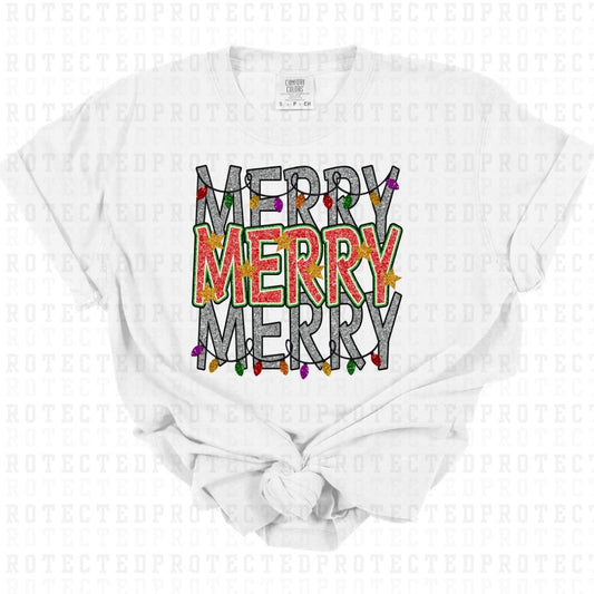 MERRY MERRY MERRY *FAUX SEQUIN* - DTF TRANSFER