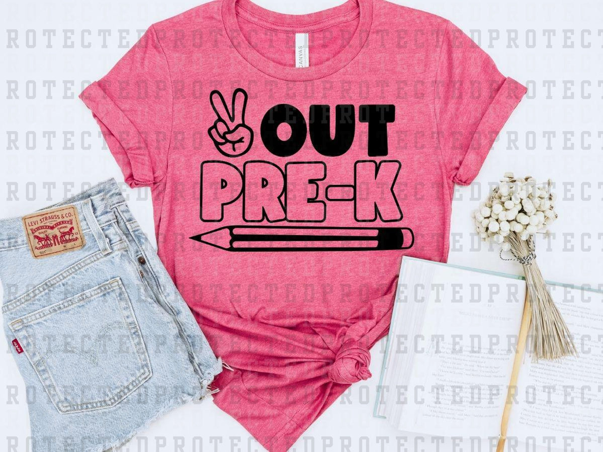 PEACE OUT PRE-K *SINGLE COLOR* - DTF TRANSFER