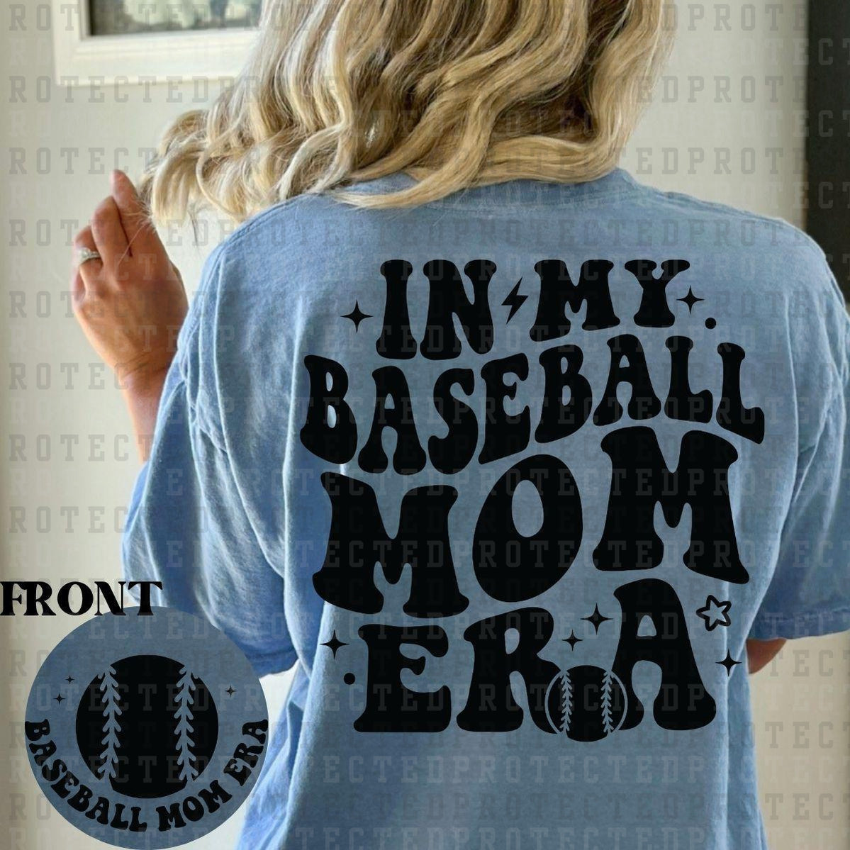 BASEBALL MOM ERA (SINGLE COLOR/POCKET/BACK) - DTF TRANSFER