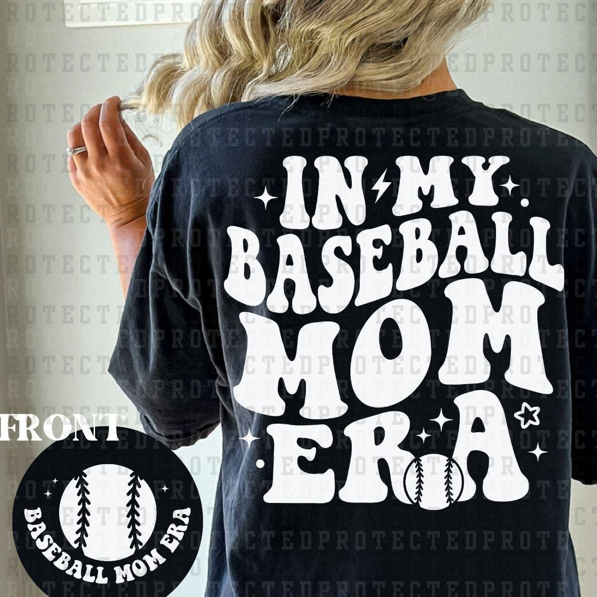 BASEBALL MOM ERA (SINGLE COLOR/POCKET/BACK)- DTF TRANSFER