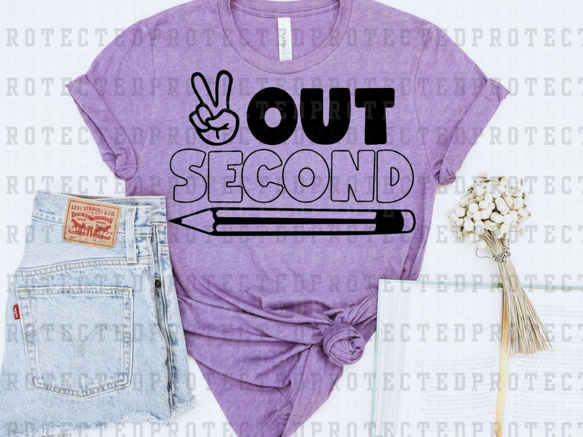 PEACE OUT SECOND *SINGLE COLOR* - DTF TRANSFER