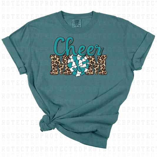 CHEER MOM *TEAL & WHITE* - DTF TRANSFER