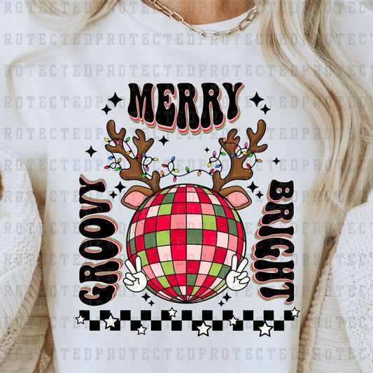 MERRY GROOVY BRIGHT - DTF TRANSFER