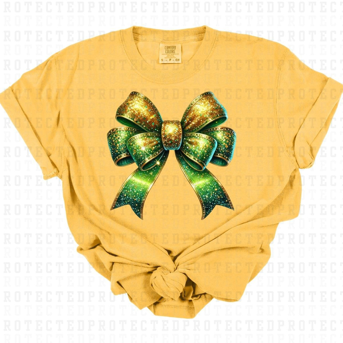 COQUETTE ST PATRICKS DAY BOW *FAUX SEQUIN* - DTF TRANSFER