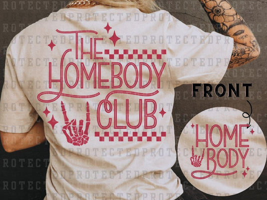 HOMEBODY CLUB (SINGLE COLOR/POCKET/BACK) - DTF TRANSFER