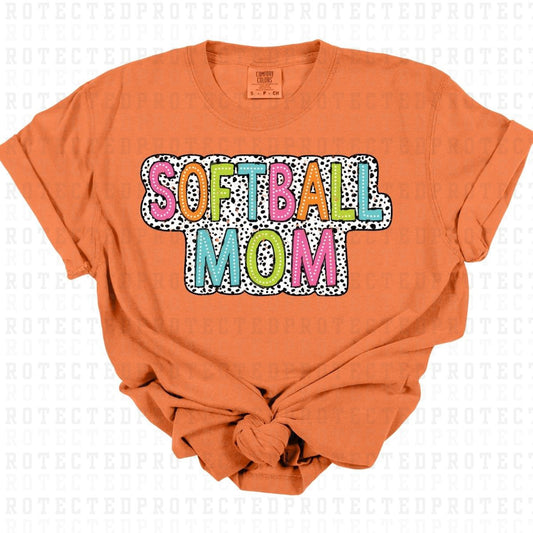 SOFTBALL MOM *W/GRUNGE* - DTF TRANSFER