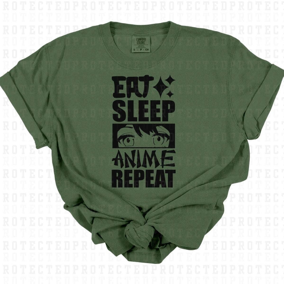 EAT SLEEP ANIME REPEAT *SINGLE COLOR* - DTF TRANSFER