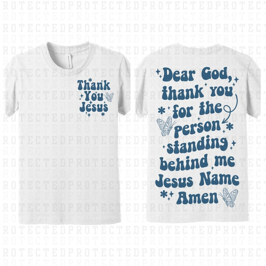 THANK YOU JESUS (SINGLE COLOR/POCKET+BACK) - DTF TRANSFER