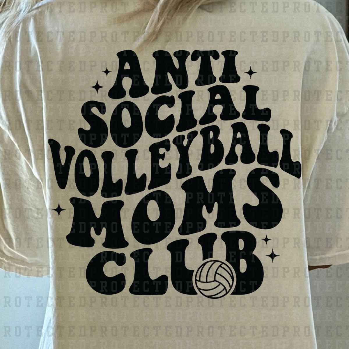 ANTISOCIAL VOLLEYBALL MOMS CLUB *SINGLE COLOR* - DTF TRANSFER