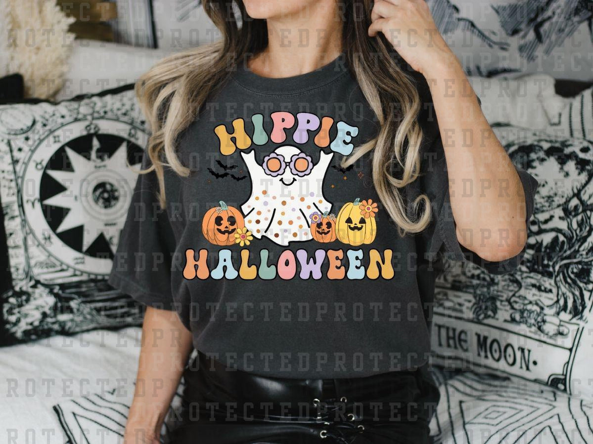 HIPPIE HALLOWEEN - GHOST W/ FLOWER GLASSES - DTF TRANSFERS