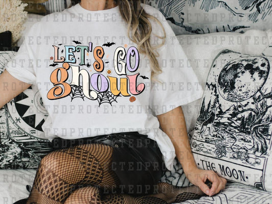 LET'S GO GHOUL - SPIDER WEBS, WAVE FONT, BATS, FLOWERS - DTF TRANSFERS