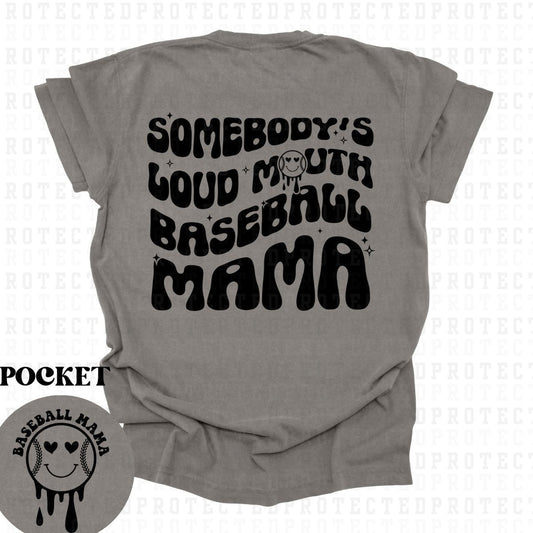 BASEBALL MAMA (SINGLE COLOR/POCKET+BACK) - DTF TRANSFER