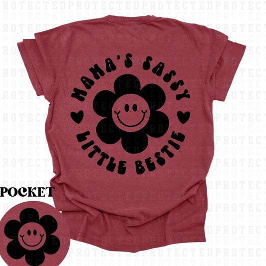 SASSY LITTLE BESTIE (SINGLE COLOR/POCKET+BACK) - DTF TRANSFER