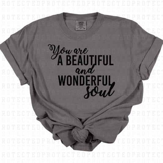 YOU ARE A BEAUTIFUL AND WONDERFUL SOUL *SINGLE COLOR* - DTF TRANSFER