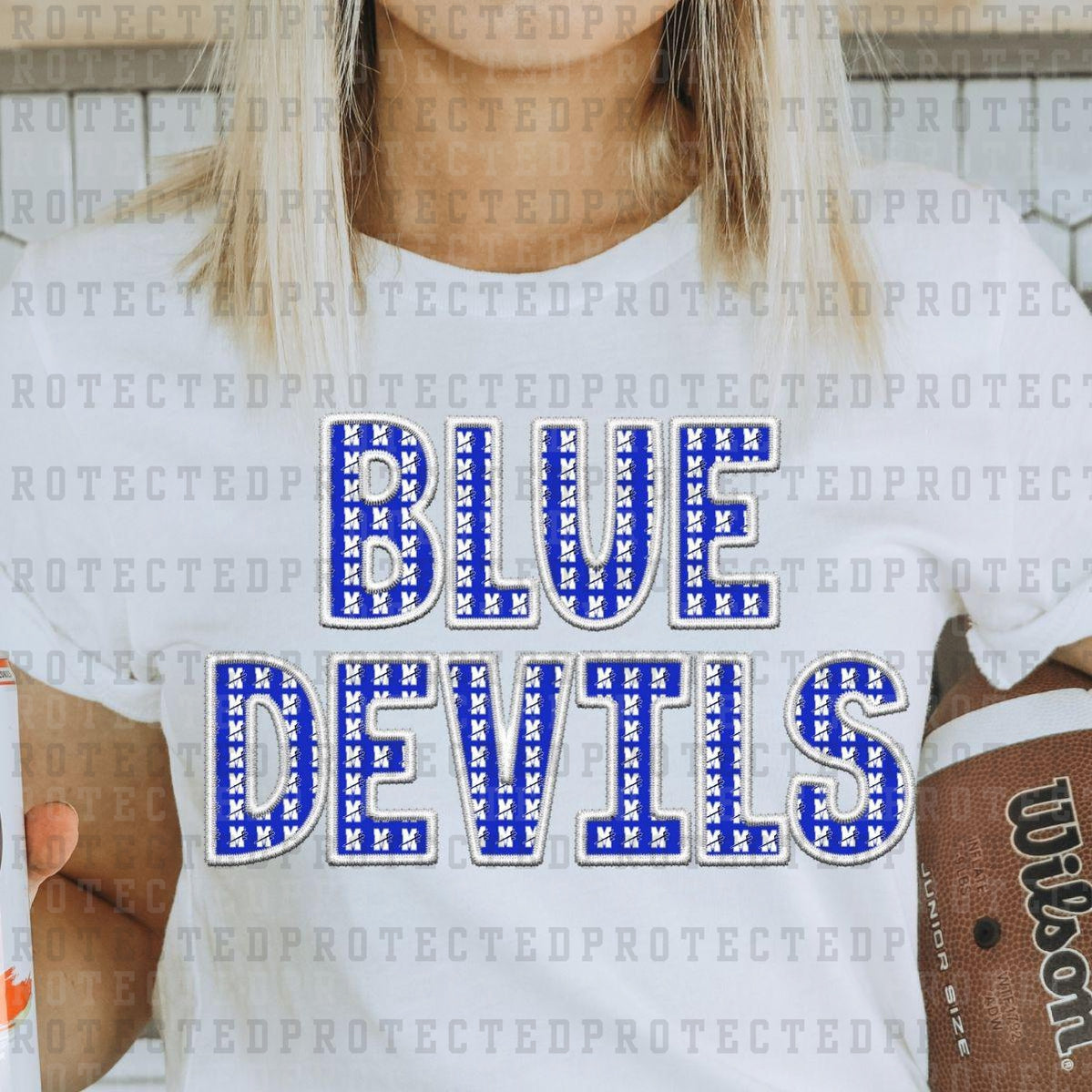 BLUE DEVILS *WHITE OUTLINE* - DTF TRANSFER