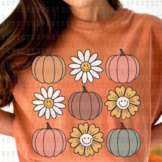 PUMPKIN AND FLOWERS - DTF TRANSFER