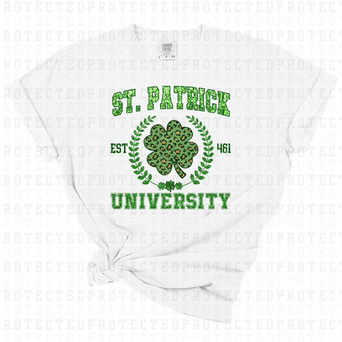 ST PATRICKS UNIVERSITY *FAUX SEQUIN* - DTF TRANSFER