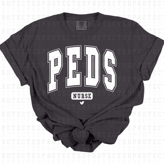 PEDS NURSE *WHITE TEXT - SINGLE COLOR* - DTF TRANSFER