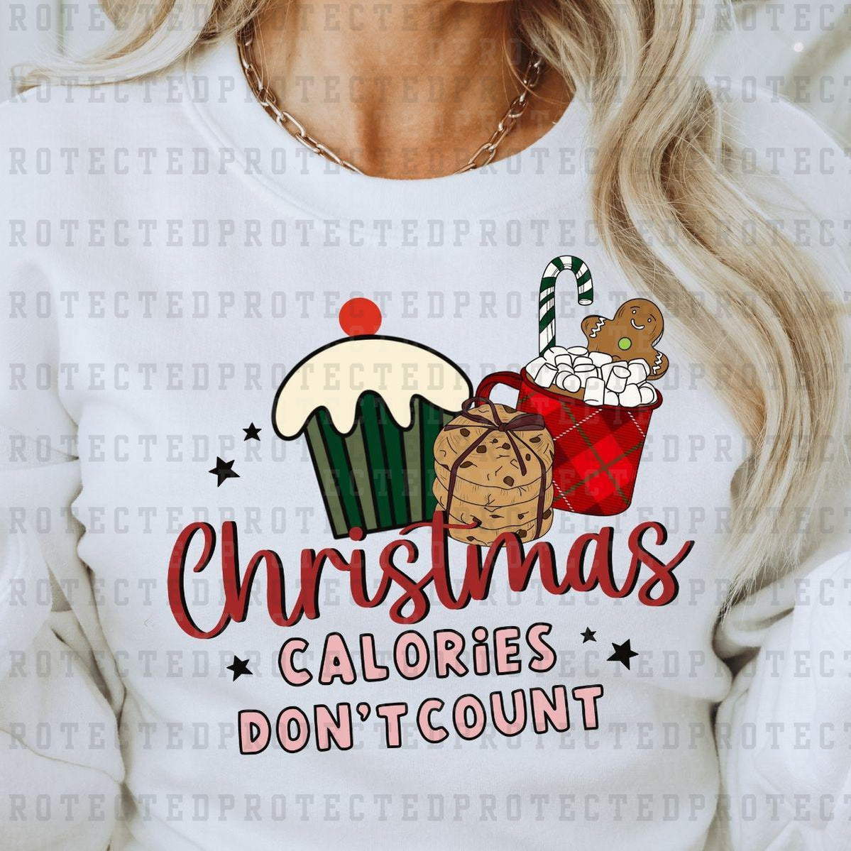 CHRISTMAS CALORIES DONT COUNT - DTF TRANSFER