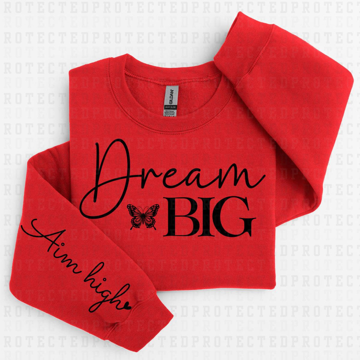 DREAM BIG *SINGLE COLOR - SLEEVE DESIGN COMES IN 6"* (FULL FRONT/1 SLEEVE) - DTF TRANSFER