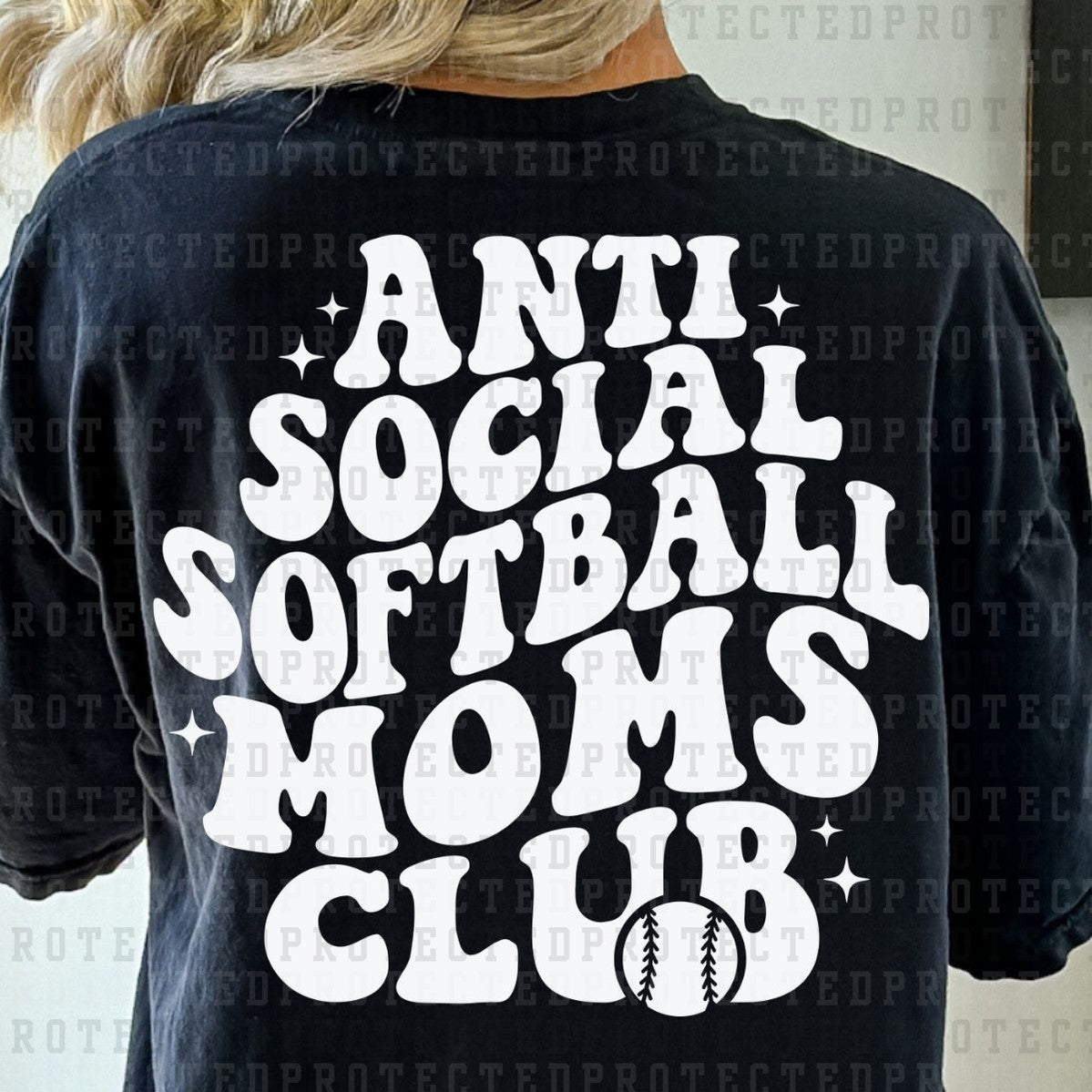 ANTI SOCIAL SOFTBALL MOMS CLUB *SINGLE COLOR* - DTF TRANSFER