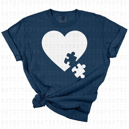 HEART W/ PUZZLE PIECE *SINGLE COLOR* - DTF TRANSFER