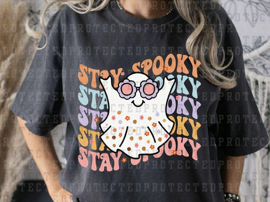 STAY SPOOKY x5 - GHOST W/ FLOWER GLASSES - DTF TRANSFERS