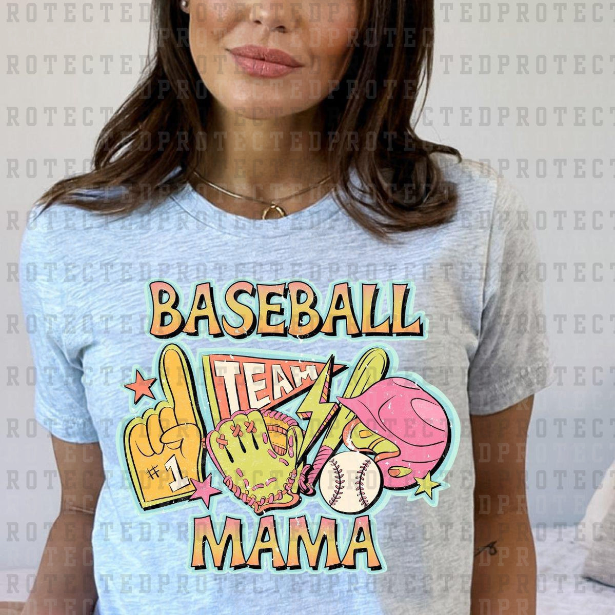 BASEBALL MAMA *W/GRUNGE* - DTF TRANSFER