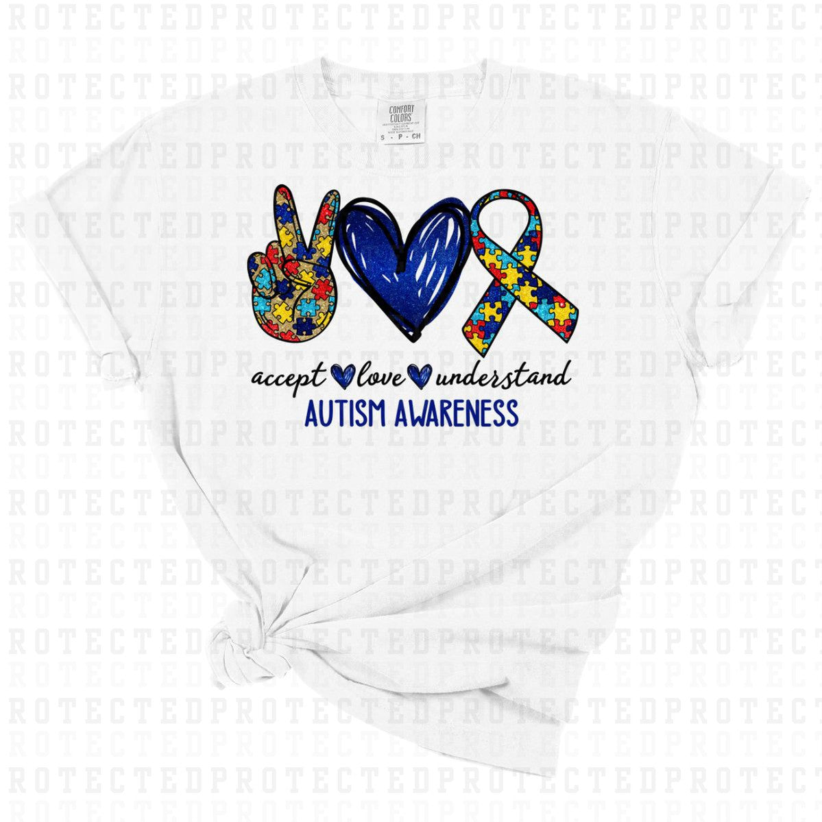 ACCEPT LOVE UNDERSTAND AUTISM AWARENESS - DTF TRANSFER