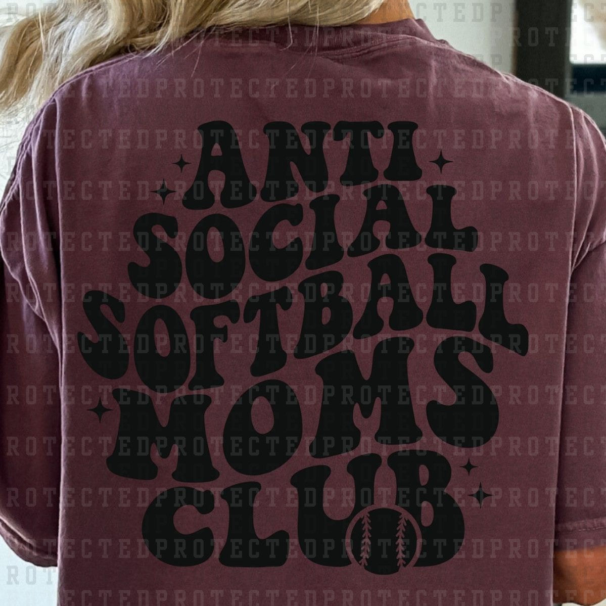 ANTISOCIAL SOFTBALL MOMS CLUB *SINGLE COLOR* - DTF TRANSFER