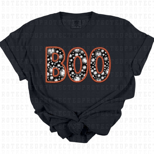 BOO *FAUX RHINESTONES/FAUX EMBROIDERY* - DTF TRANSFER