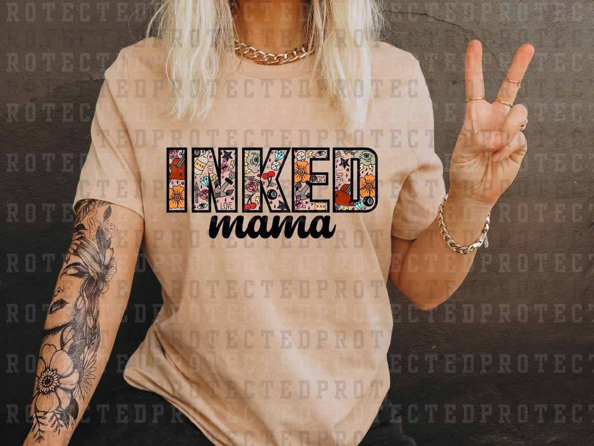 INKED MAMA - FLORAL, CHERRIES, DIAMOND INLAY - DTF TRANSFER