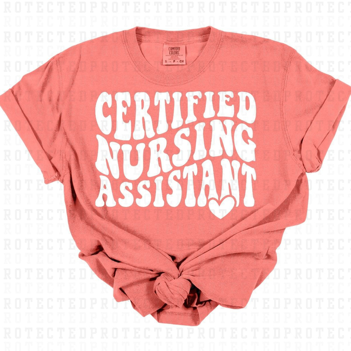 CERTIFIED NURSING ASSISTANT *WHITE TEXT - SINGLE COLOR* - DTF TRANSFER