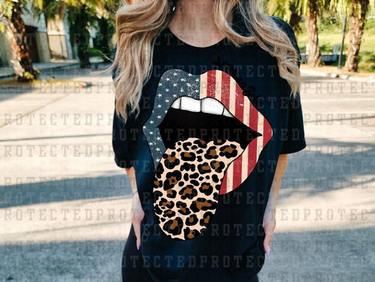 FLAG LEOPARD LIPS - DTF TRANSFERS