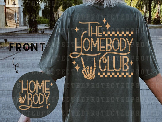 HOMEBODY CLUB (SINGLE COLOR/POCKET/BACK) - DTF TRANSFER