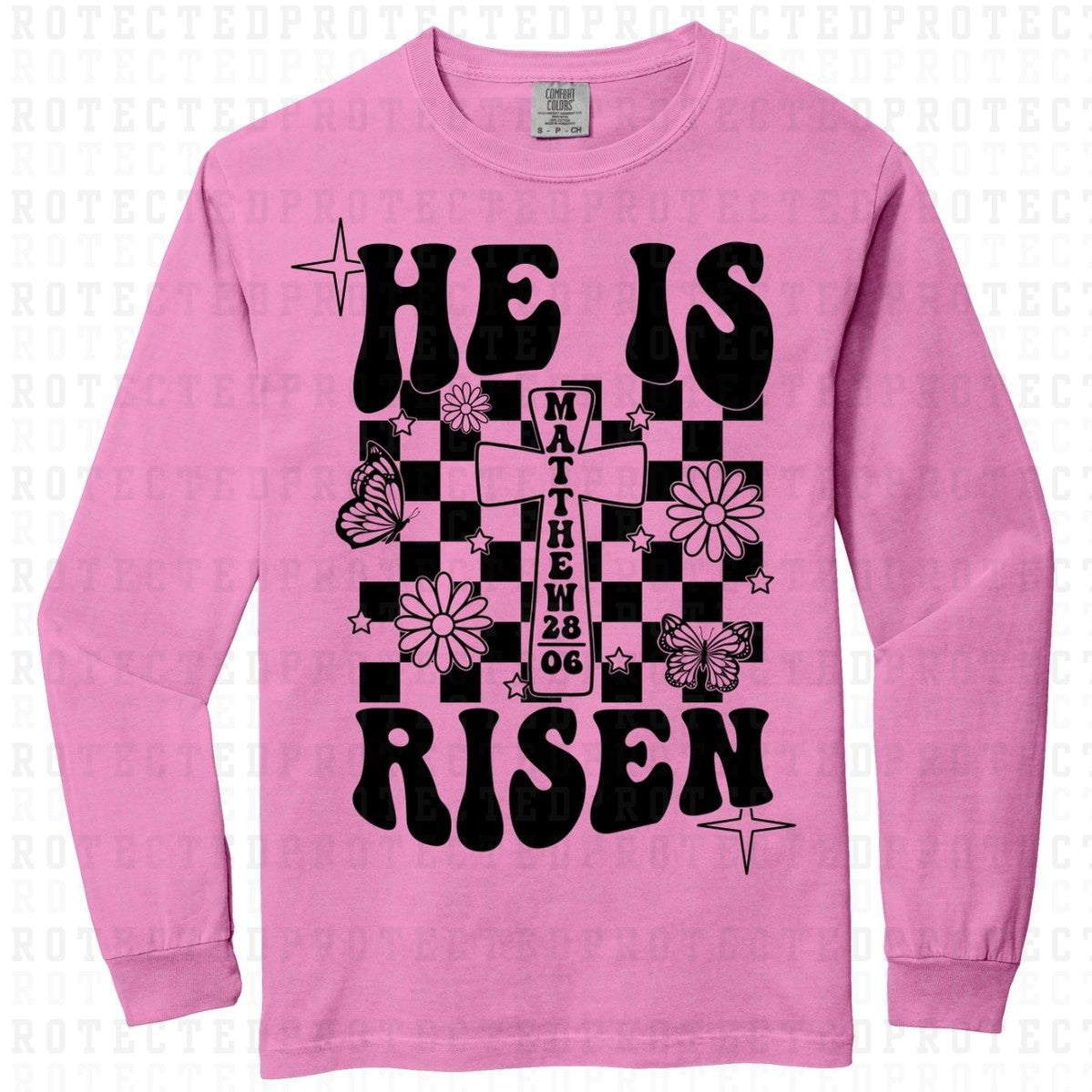 HE IS RISEN *BLACK - SINGLE COLOR* - DTF TRANSFER