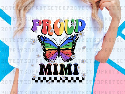 PROUD MIMI - PRIDE BUTTERFLY - BLACK - DTF TRANSFER