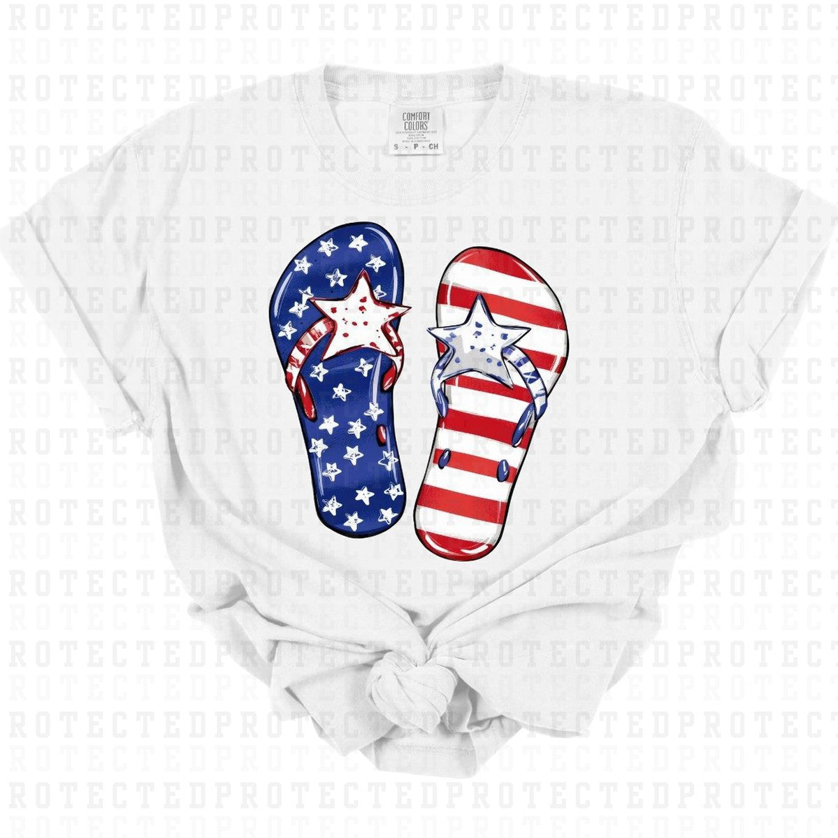 PATRIOTIC FLIP FLOPS - DTF TRANSFER