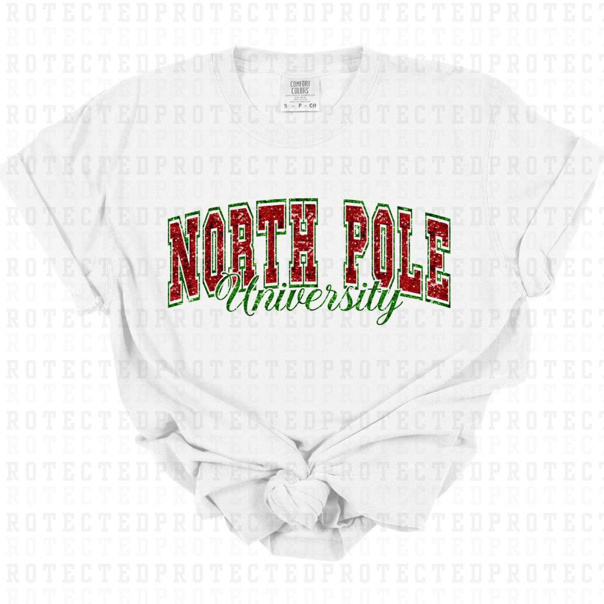 NORTH POLE UNIVERSITY *FAUX SEQUIN* - DTF TRANSFER