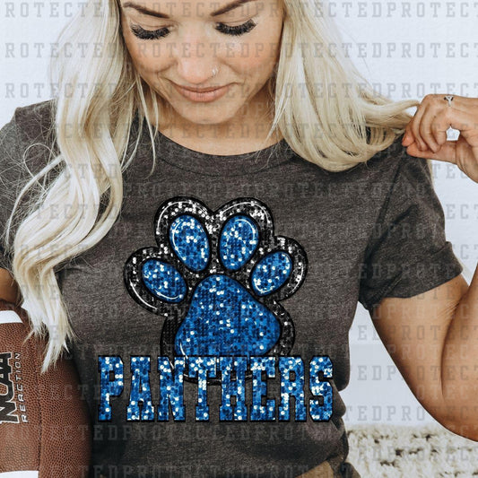 PANTHERS FOOTBALL *FAUX SEQUINS* - DTF TRANSFER