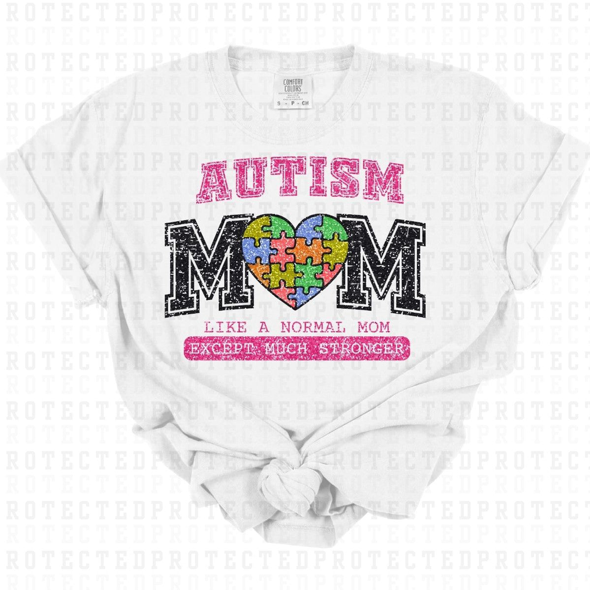 AUTISM MOM *FAUX SEQUIN* - DTF TRANSFER