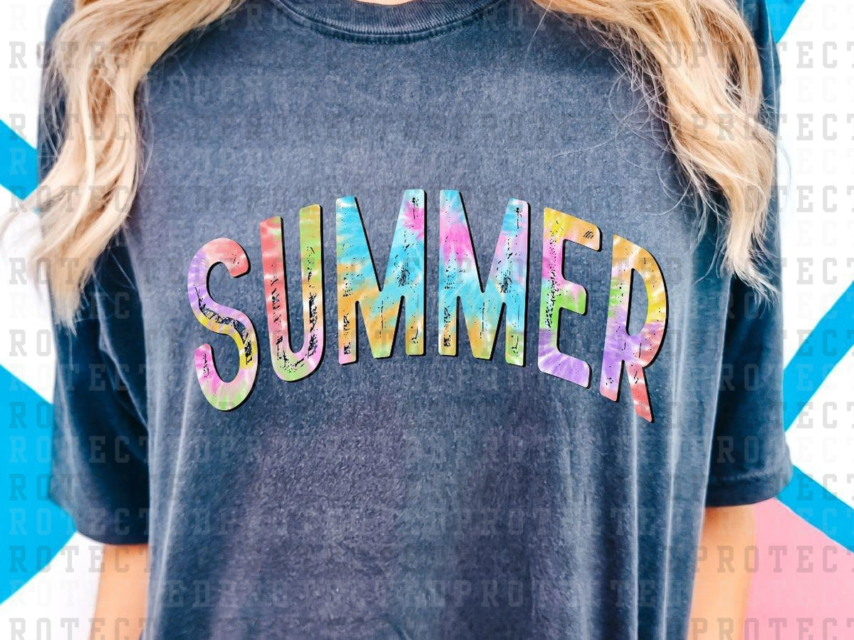 SUMMER - TIEDYE CURVE VARSITY - DTF TRANSFERS