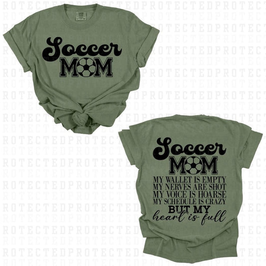 SOCCER MOM (SINGLE COLOR/FULL FRONT+FULL BACK) - DTF TRANSFER