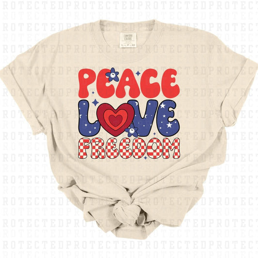 PEACE LOVE FREEDOM - DTF TRANSFER