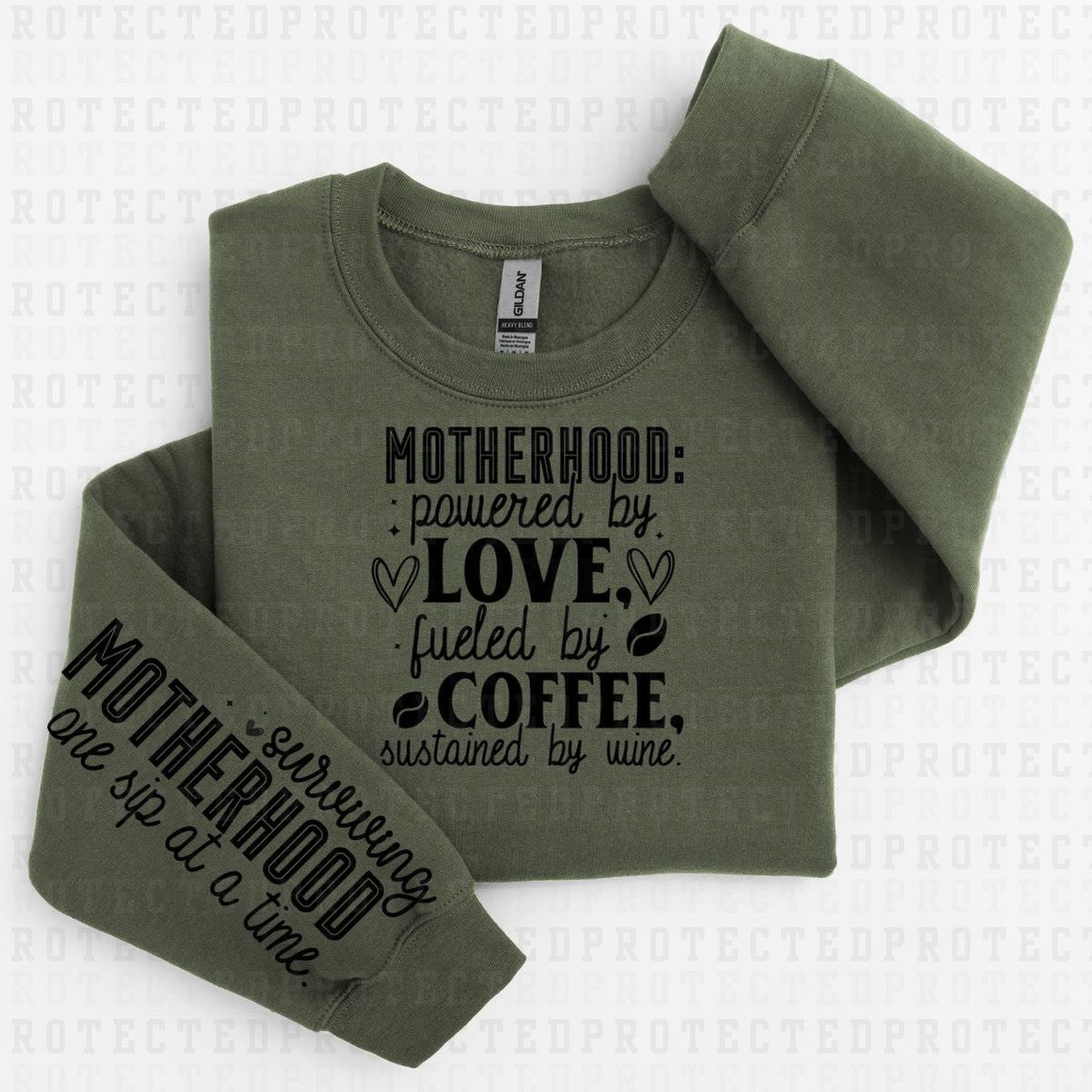 MOTHERHOOD *SINGLE COLOR - SLEEVE DESIGN COMES IN 6"* (FULL FRONT/1 SLEEVE) - DTF TRANSFER