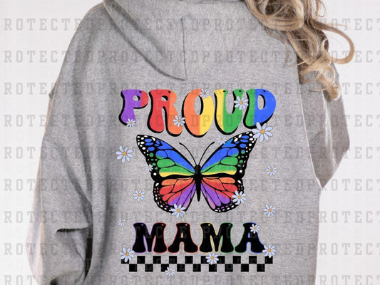 PROUD MAMA - PRIDE BUTTERFLY - BLACK - DTF TRANSFER