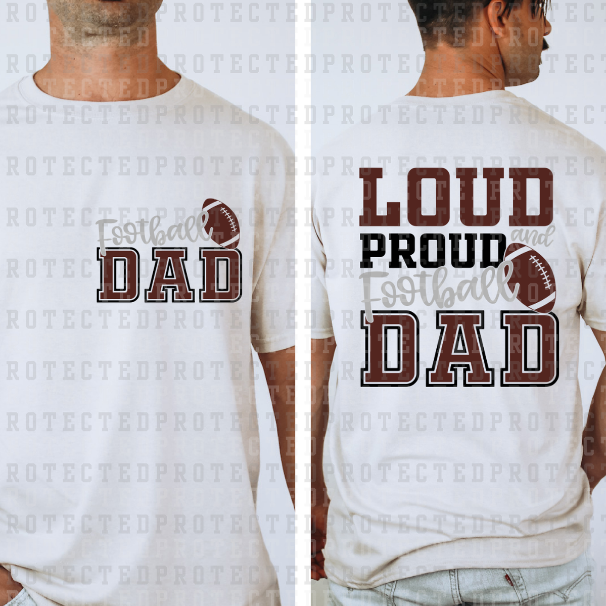 LOUD AND PROUD FOOTBALL DAD (POCKET/BACK) - DTF TRANSFER