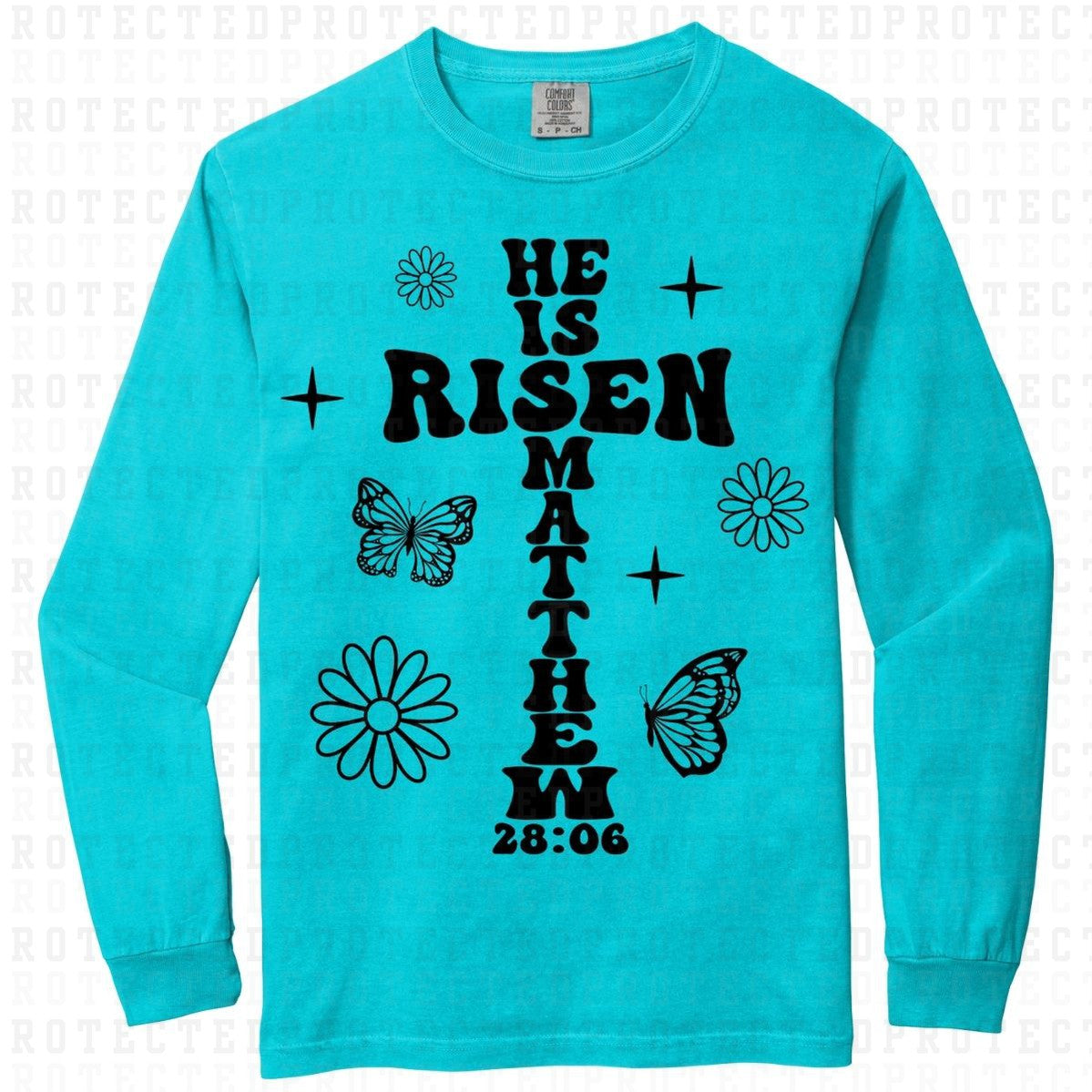 HE IS RISEN *BLACK - SINGLE COLOR* - DTF TRANSFER